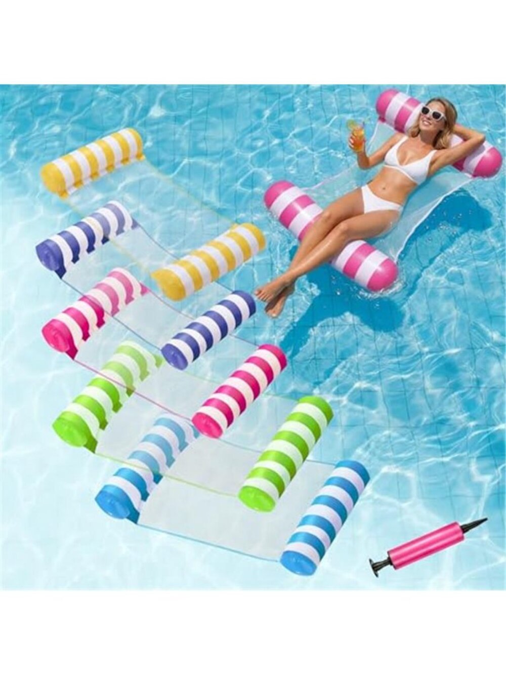 Pool Float Hammock Adult Inflatable Lounger Lake River Raft 5 Pack